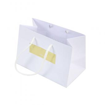 Custom White Paper Gift Bags With Golg Foil Logo -Opakowania Boxpackhub